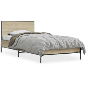 Comparateur de prix : vidaXL Cadre de lit chêne sonoma 200x200 cm bois d'ingénierie et métal