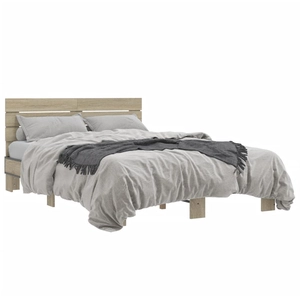 vidaXL Vidaxl Cadre De Lit Sans Matelas Chêne Sonoma 150x200 Cm pas cher