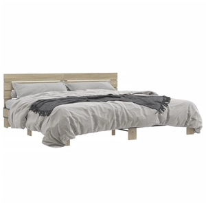 vidaXL Vidaxl Cadre De Lit Sans Matelas Chêne Sonoma 200x200 Cm pas cher