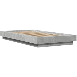 vidaXL Cadre de lit avec lumières LED gris béton 90x200 cm pas cher
