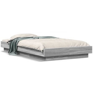 vidaXL Cadre de lit avec lumières LED sonoma gris 180x200 cm pas cher