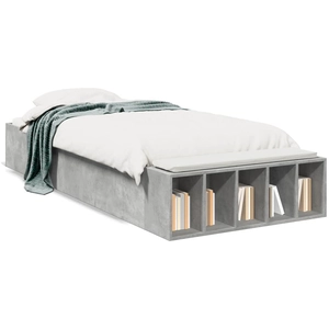 Cadre de lit gris béton 75x190 cm bois d'ingénierie Vidaxl Gris