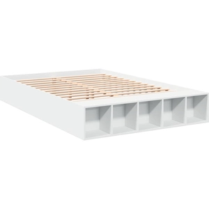 vidaXL Cadre de lit blanc 150x200 cm bois d'ingénierie pas cher
