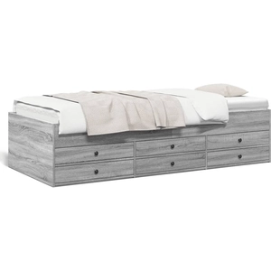 vidaXL Vidaxl Lit De Jour Avec Tiroirs Sans Matelas Sonoma Gris 90x190 Cm pas cher