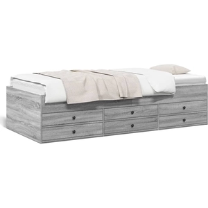 vidaXL Lit de jour et tiroirs sonoma gris 100x200cm bois d'ingénierie pas cher