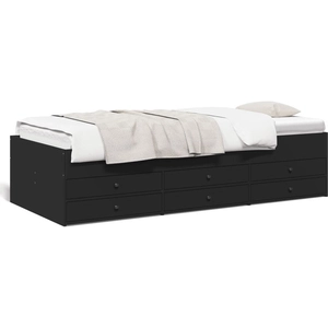 vidaXL Lit de jour avec tiroirs noir 75x190 cm bois d'ingénierie