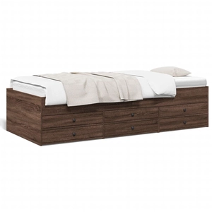 vidaXL Lit de jour et tiroirs chêne marron 75x190 cm bois d'ingénierie pas cher