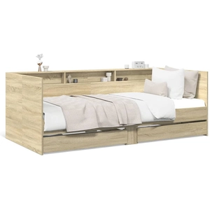 vidaXL Lit de jour et tiroirs chêne sonoma 90x190 cm bois d'ingénierie pas cher