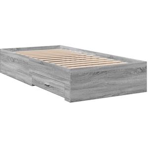 Comparateur de prix : vidaXL Cadre de lit avec tiroirs sans matelas sonoma gris 90x190 cm