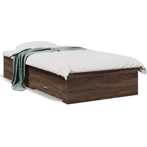 vidaXL Cadre de lit avec tiroirs sans matelas chêne marron 75x190 cm pas cher