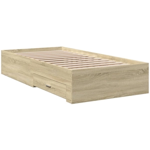 Comparateur de prix : vidaXL Cadre de lit avec tiroirs sans matelas chêne sonoma 90x200 cm