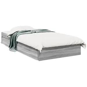 vidaXL Cadre de lit et tiroirs sonoma gris 90x190 cm bois d'ingénierie pas cher