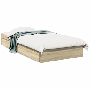 vidaXL Cadre de lit et tiroirs chêne sonoma 100x200 cm bois ingénierie pas cher