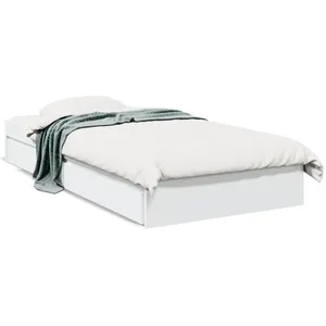vidaXL Cadre de lit avec tiroirs blanc 90x190 cm bois d'ingénierie pas cher