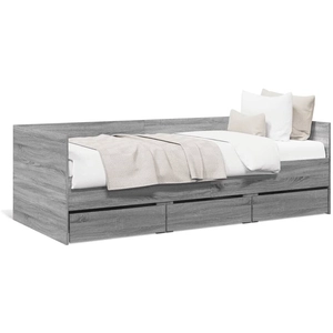 vidaXL Lit de jour et tiroirs sonoma gris 90x190 cm bois d'ingénierie pas cher