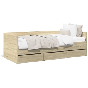vidaXL Lit de jour avec tiroirs sans matelas chêne sonoma 90x190 cm pas cher