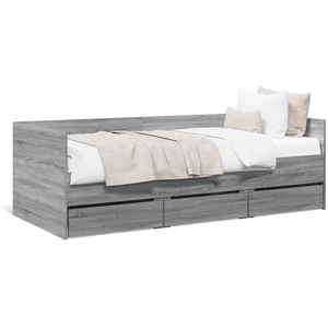vidaXL Lit de jour et tiroirs sonoma gris 100x200cm bois d'ingénierie pas cher
