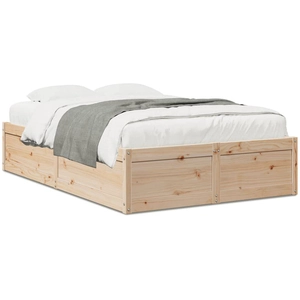 vidaXL Cadre de lit 135x190 cm Bois de pin massif pas cher