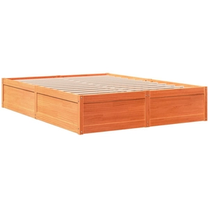 vidaXL Cadre de lit sans matelas cire marron 140x190cm bois pin massif pas cher