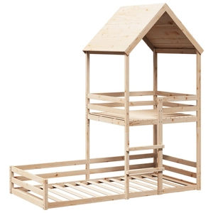 vidaXL Lit superposé avec toit 90x200 cm bois de pin massif pas cher
