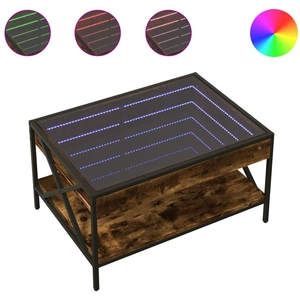 vidaXL Table basse avec LED Infinity chêne fumé 70x50x38 cm pas cher