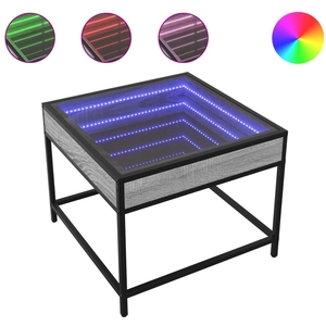 vidaXL Table basse avec LED infini sonoma gris 70x50x41 cm pas cher