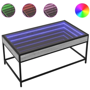 vidaXL Table basse avec LED infini sonoma gris 90x50x41 cm pas cher
