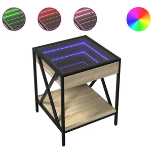 vidaXL Table basse avec LED Infinity chêne sonoma 40x40x49 cm pas cher