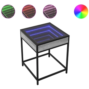 vidaXL Table basse avec LED Infinity sonoma gris 40x40x51 cm pas cher