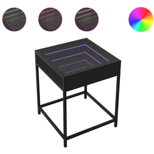 vidaXL Table basse avec LED Infinity noir 50x50x41 cm pas cher