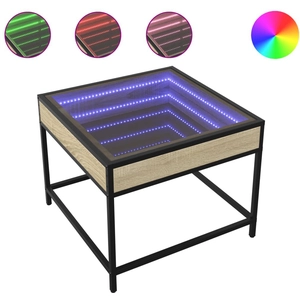vidaXL Table basse avec LED infini chêne sonoma 50x50x41 cm pas cher
