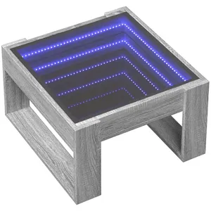 vidaXL Table basse avec LED infini sonoma gris 50x53x30 cm pas cher