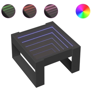 vidaXL Table basse avec LED infini noir 50x53x30 cm pas cher