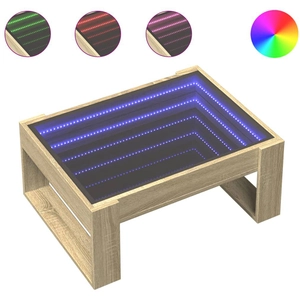 vidaXL Table basse avec LED infini chêne sonoma 70x53x30 cm pas cher