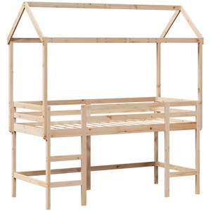 vidaXL Lit superposé et échelle et toit 90x190 cm bois de pin massif pas cher
