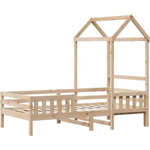 vidaXL Cadre de lit avec toit 100x200 cm bois de pin massif pas cher