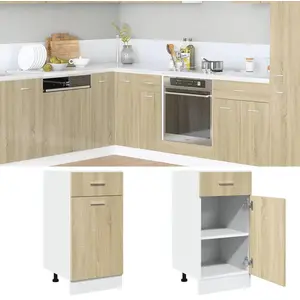 vidaXL Armoire de plancher tiroir chêne sonoma bois d'ingénierie pas cher