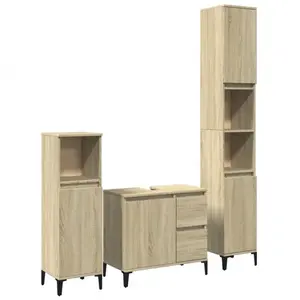 vidaXL Ensemble de meubles de salle de bain 3 pcs chêne sonoma pas cher