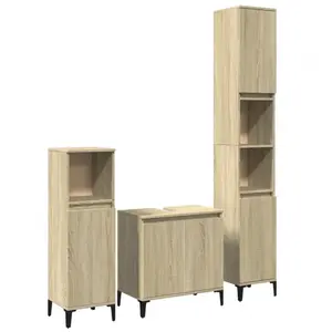 Comparateur de prix : vidaXL Ensemble de meubles de salle de bain 3 pcs chêne sonoma