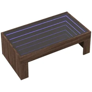 Table basse avec LED infini chêne marron 90x50x30 cm vidaXL pas cher
