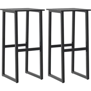 vidaXL Tabourets de bar lot de 2 noir acier enduit de poudre pas cher