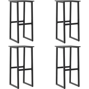 vidaXL Tabourets de bar lot de 4 noir acier enduit de poudre pas cher