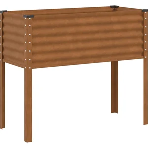 vidaXL Vidaxl Jardinière 100x41x90 Cm Acier Résistant Aux Intempéries pas cher