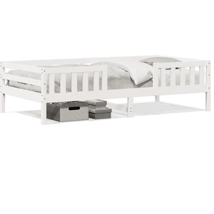 Cadre de lit sans matelas blanc 75x190 cm bois de pin massif vidaXL pas cher