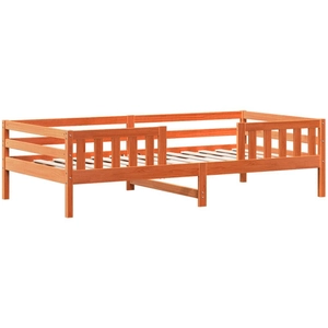 vidaXL Cadre de lit sans matelas cire marron 75x190 cm bois pin massif pas cher