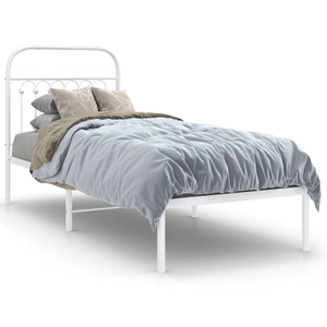 vidaXL Cadre de lit métal avec tête de lit blanc 80x200 cm pas cher
