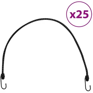 vidaXL Cordes élastiques avec bandes réfléchissantes et crochets 25pcs pas cher