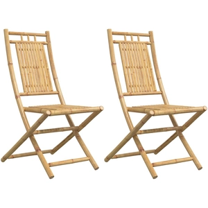 vidaXL Chaises pliables de jardin lot de 2 46x66x99 cm bambou pas cher