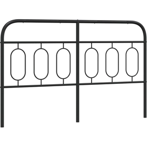 vidaXL Tête de lit métal noir 150 cm pas cher