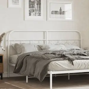 vidaXL Tête de lit métal blanc 160 cm pas cher